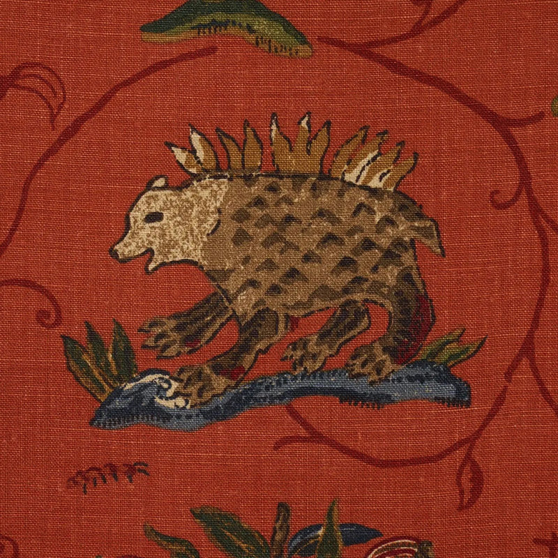 La Menagerie Fabric, Flame Red