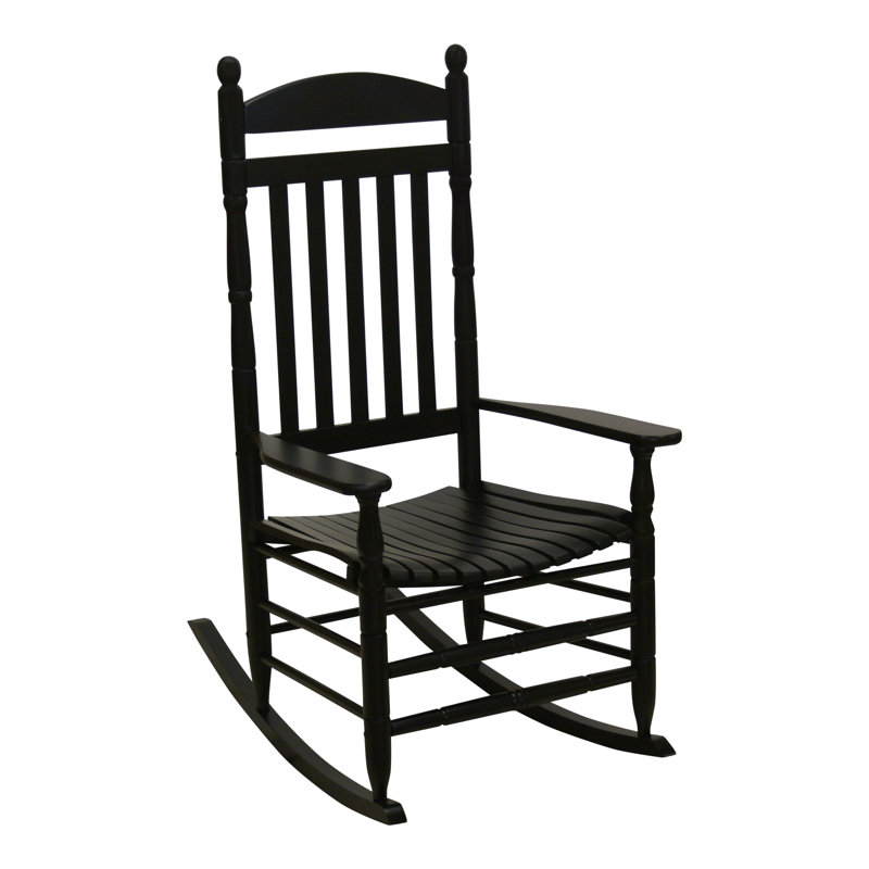 Solid wood outdoor rocking chair, Noir mat
