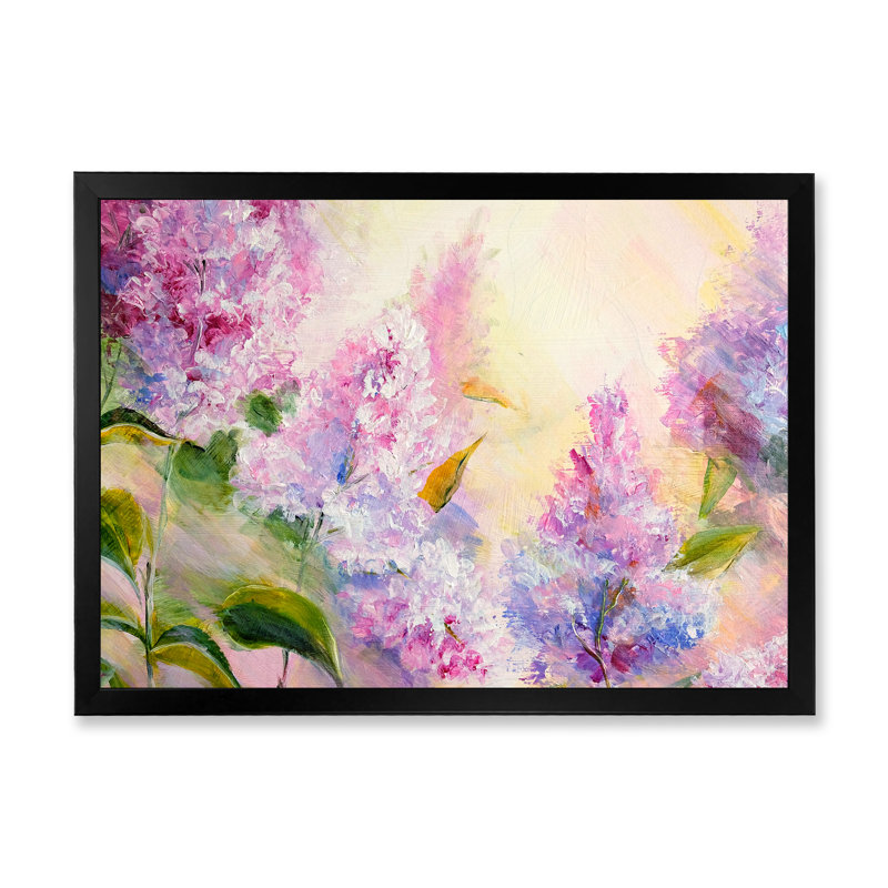 «Modern Modern Lilac Flowers II», reproduction sur toile flottante, Cadre noir, H 8 po x l 12 po x P 1 po