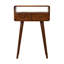 Mini-console en bois, 2 tiroirs, 1 fente ouverte, brun