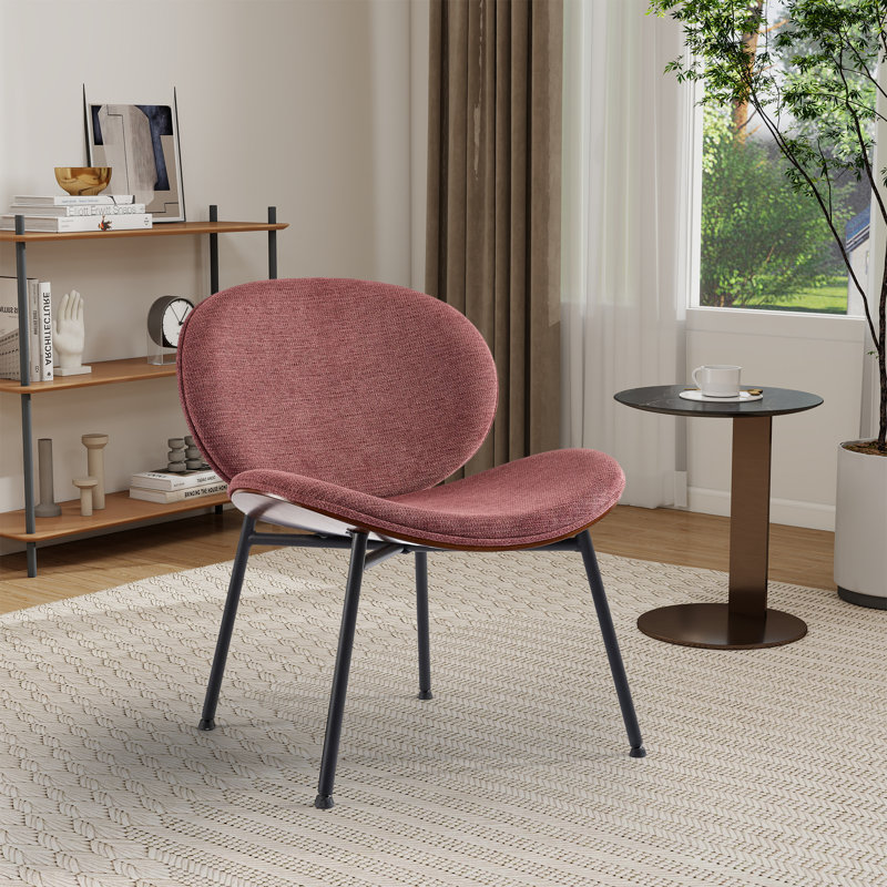 Chaise d'appoint simple Mid-Century Modern, Pâte de haricots rouge
