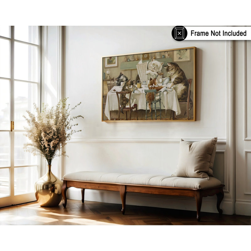 Chats à l'heure du repas, Unframed, Poster, 16"H x 20"W