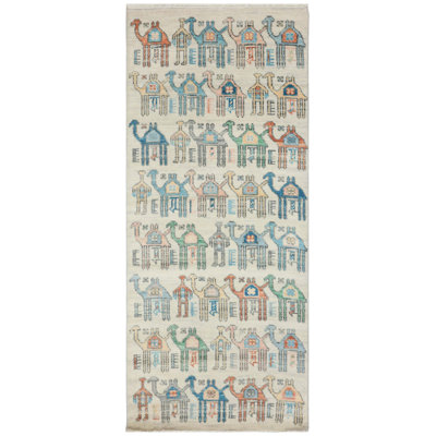 One-of-a-Kind Runner 3' X 7' New Age Runner Area Rug Ivory