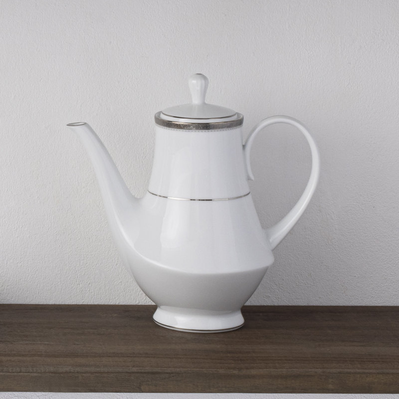  Service à café avec couvercle Noritake Charlotta, 49 oz, Argent