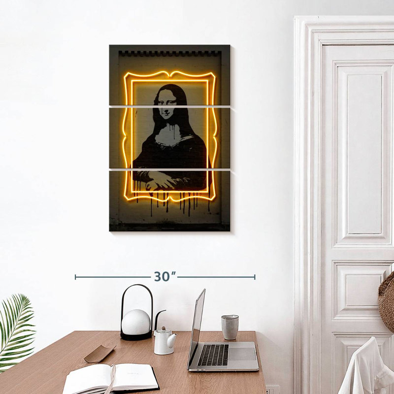 Leisha Mona Lisa illuminée, H 32 po x l 20 po