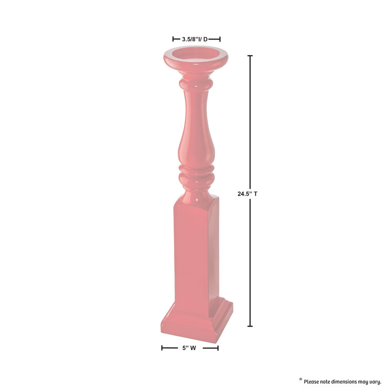 Support de broche en bois, Rouge, H 24,5 po x l 5 po x P 3,5 po