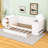 Wooden Daybed with Trundle, Drawers, Multi-Storage Arms and Charging Station-1771478148