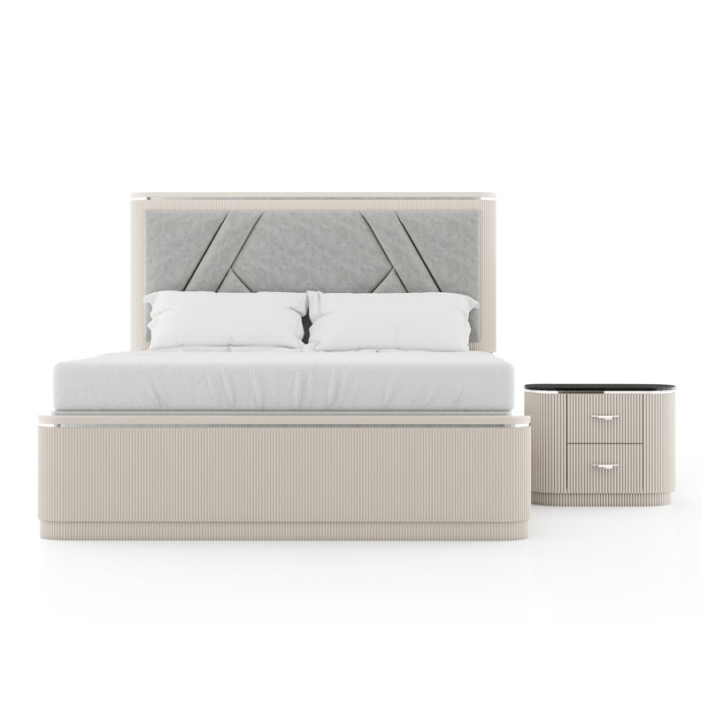Oktay  Bedroom Set, 2 Pcs: Bed, Nightstand, King