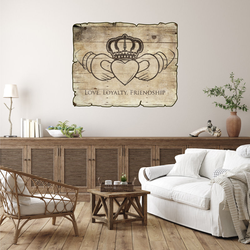 Décalques muraux love loyauté et amitié, H 60 po x l 40 po x P 0,32 po