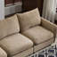 Canapé d'angle modulable 3 places en velours avec structure et ressorts de soutien, idéal pour les moments en famille, couleur camel, modulable jusqu'à 251 cm (99 pouces), en eucalyptus, assise confortable, design nomade, 3 places