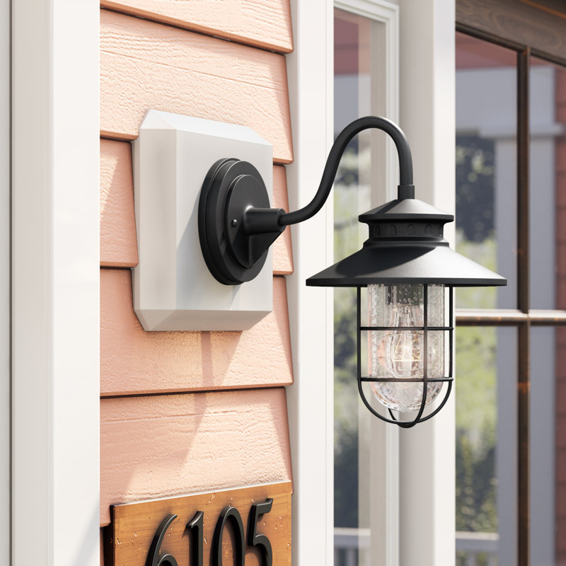Lanterne murale d'extérieur Bartels, Noir, H 15,5 po x l 9,5 po x P 13,75 po