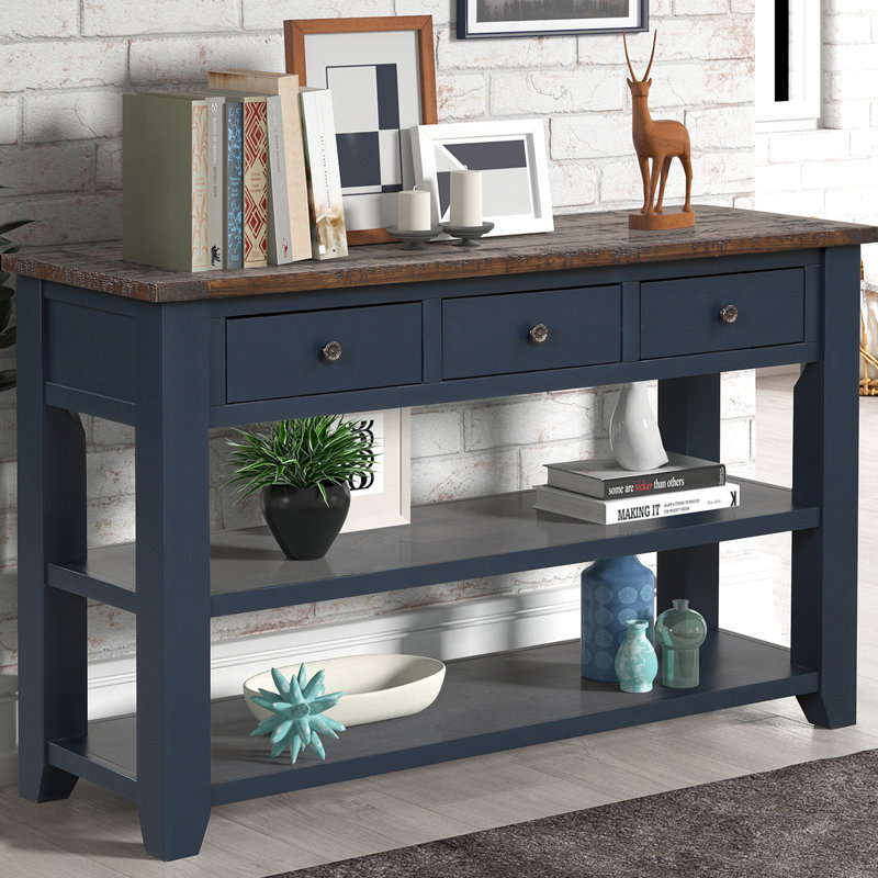 Solid Wood Coffee Table, 30.74" H x 15.46" W x 49.95" D, Sans décalque / conception stratifiée