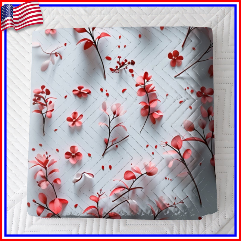 Couvre-lit matelassé à motif floral rose toutes tailles, Double