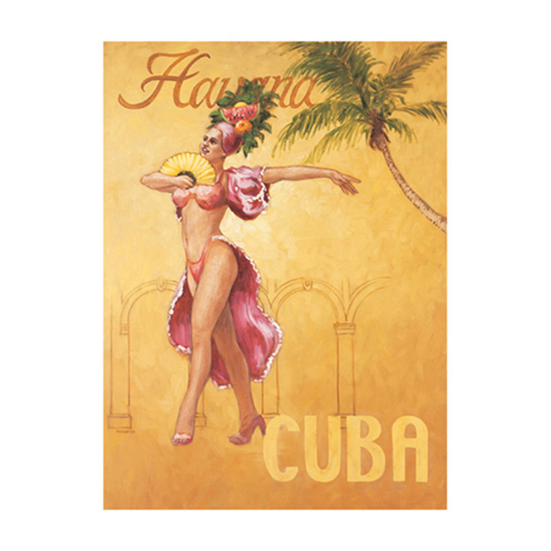 Cuba par David Morracco - Impression sur papier, H 7 po x l 5 po x P 0,1 po, Toile tendue
