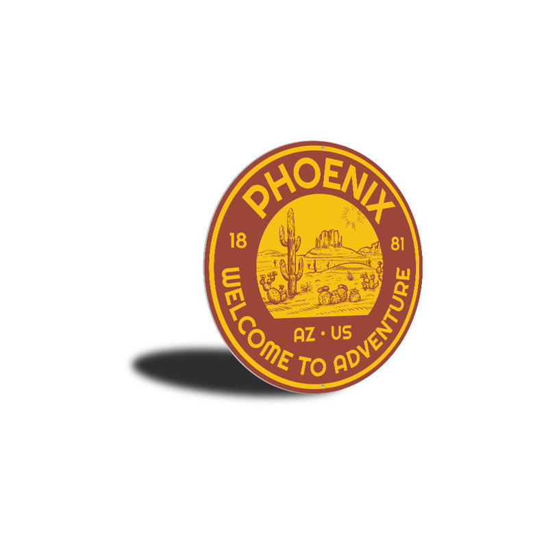 Enseigne Phoenix en aluminium, H 12 po x l 12 po x P 0,04 po
