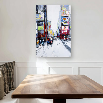 Time Square - Contemporary Gray Metal Print for Home Decor