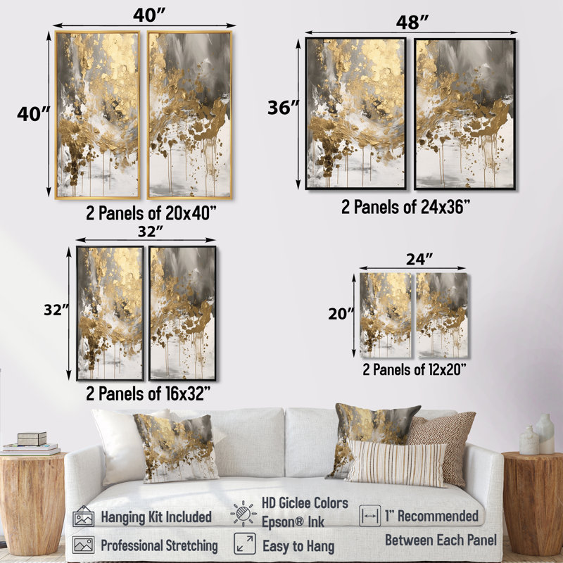 Elledge - décoration murale moderne blanche, H 40 po x l 40 po, Toile tendue, Ne s’applique pas