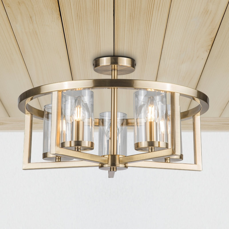 Aundre 5 - Light Chandelier Pendant, Antique Brass