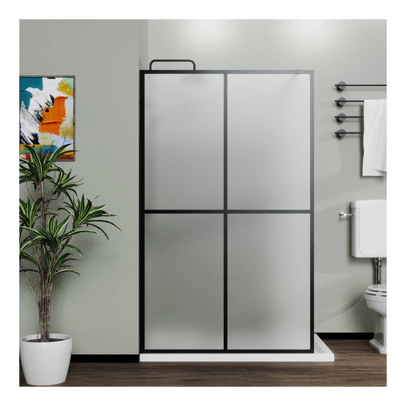 Goodyo 34" X 72" Shower Screen Door Frost Tempered Glass