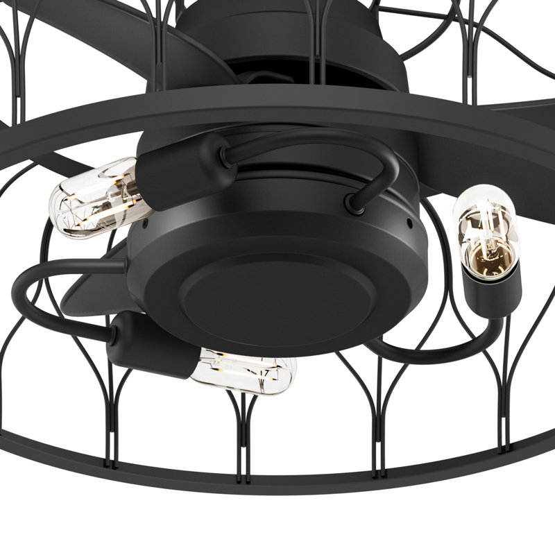 Matte Black 36" Ceiling Fan with LED Light and Remote
