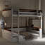 Grand lit superposé en bois avec tablettes intégrées, boîte de rangement, lumière DEL et station de charge USB, blanc-1857432804