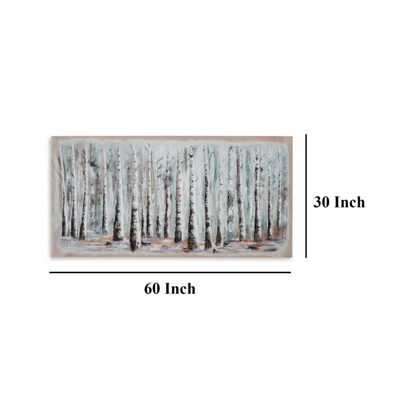 Art mural Alp Treescape, 30 x 60, toile peinte à la main multicolore