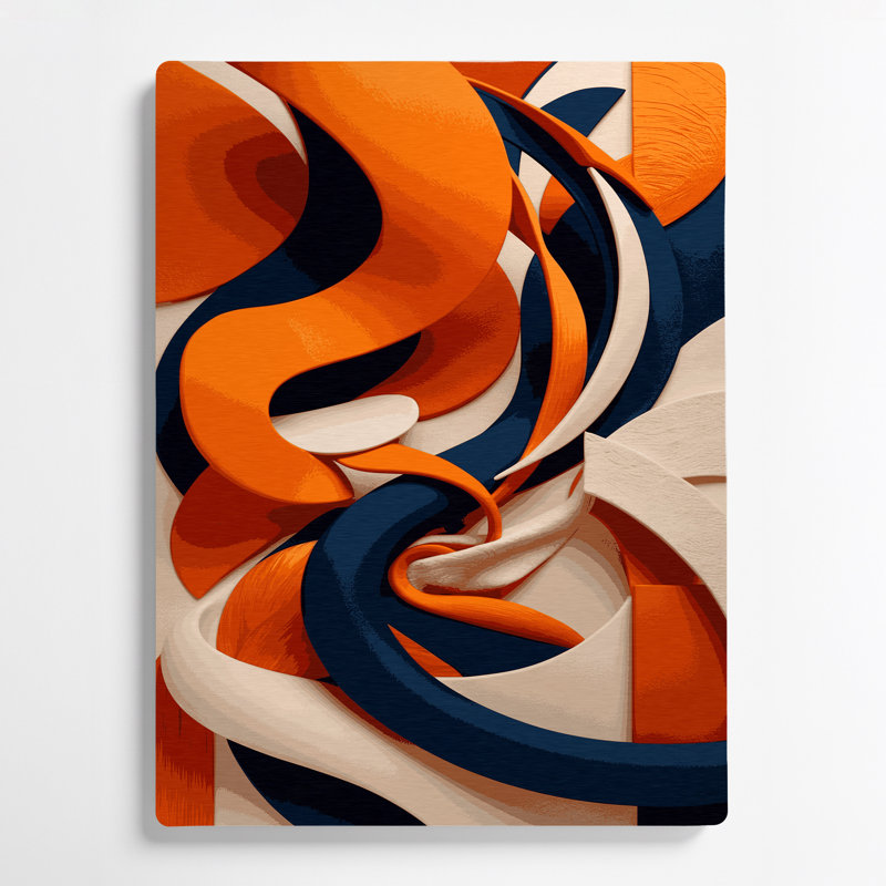 Abstrait formes 68, art mural en métal brun, H 12 po x l 18 po