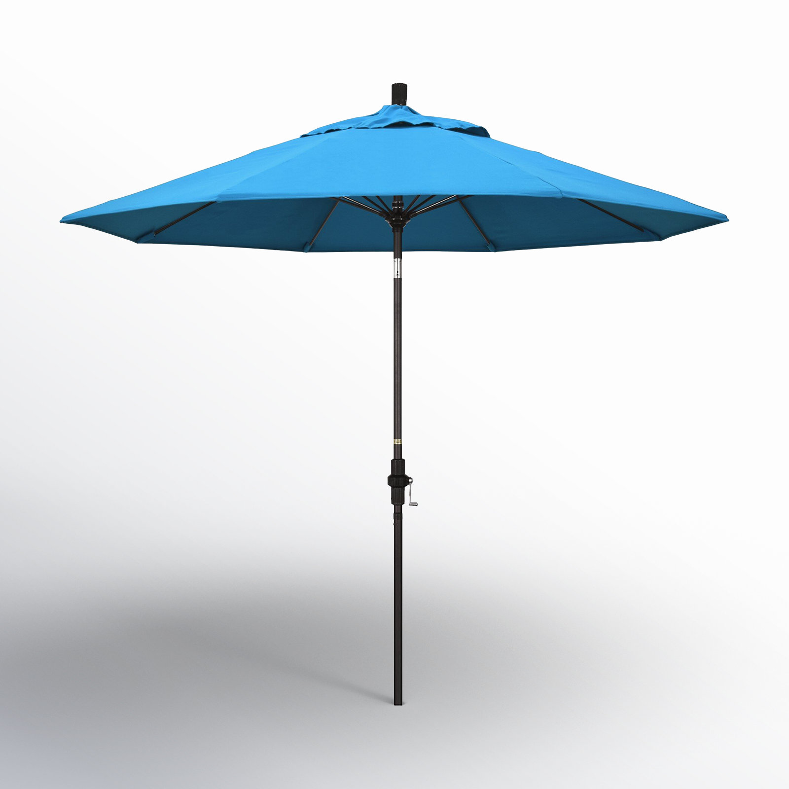 Roverta 9' Market Sunbrella® Umbrella, Canvas Cyan Sunbrella® Canvas, Brown