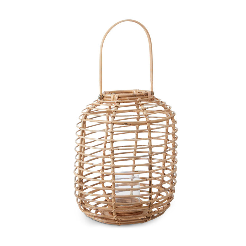 Bourbeau Wicker Tabletop Lantern, Natural