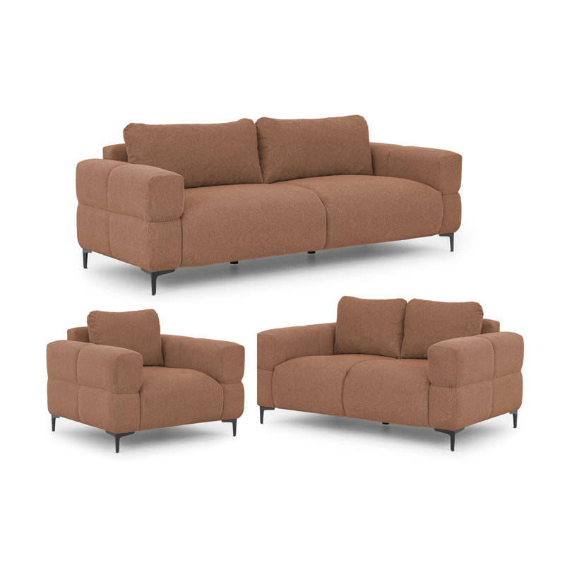 Cardea 3 - Piece Living Room Set, Red