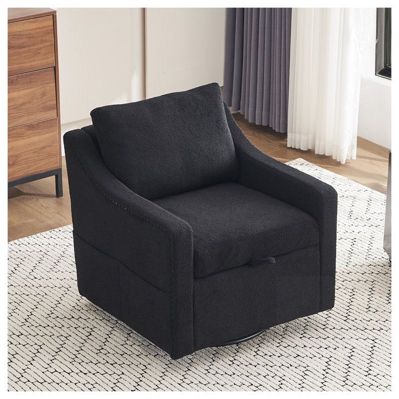 Fauteuil d'appoint pivotant à 360 ° Teddy, Black