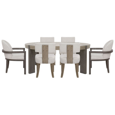 Inzillo Round Dining Table With 4 Klismos Dining Chairs And 2 Host Chairs