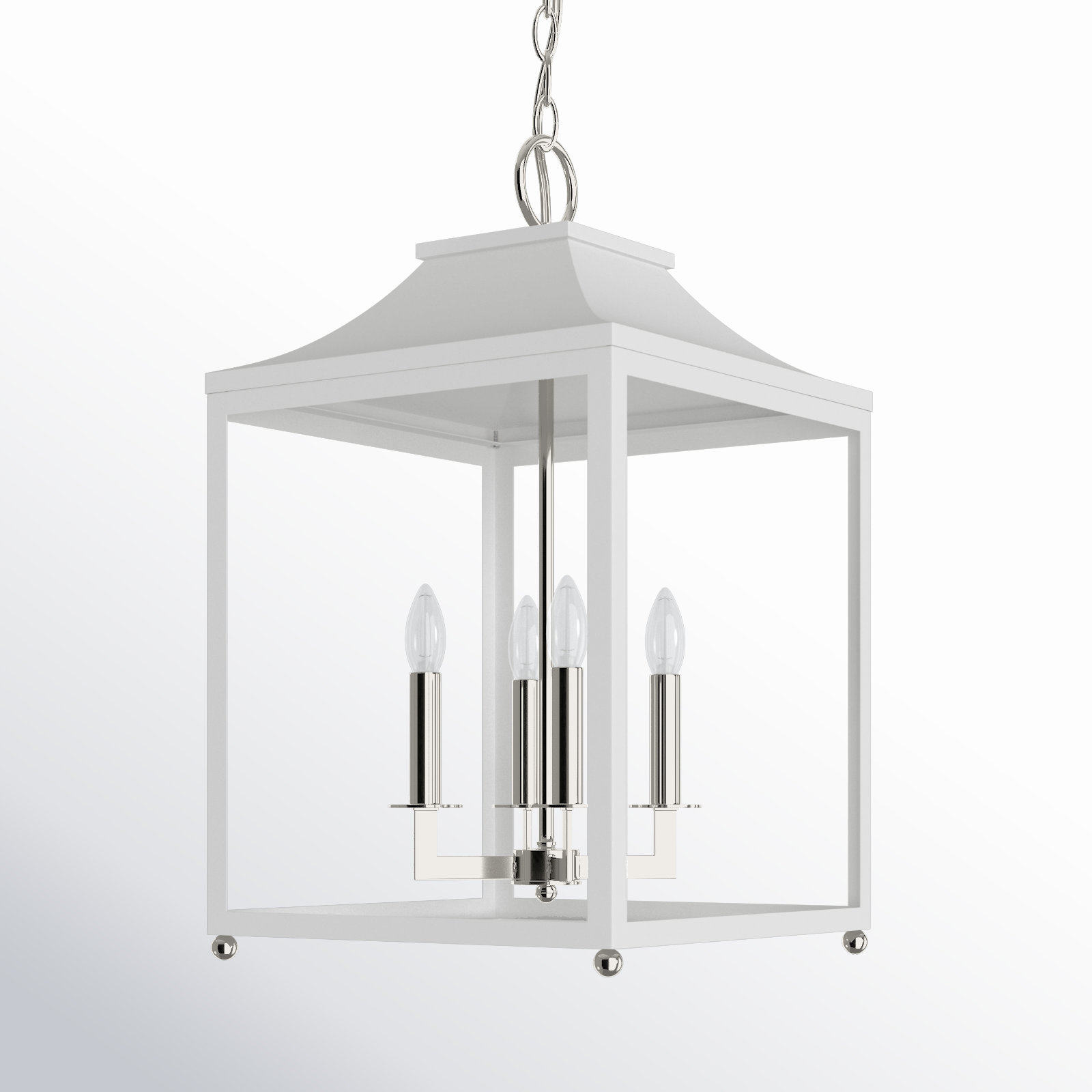 Douro 4 - Light Dimmable Lantern Chandelier, White, 5