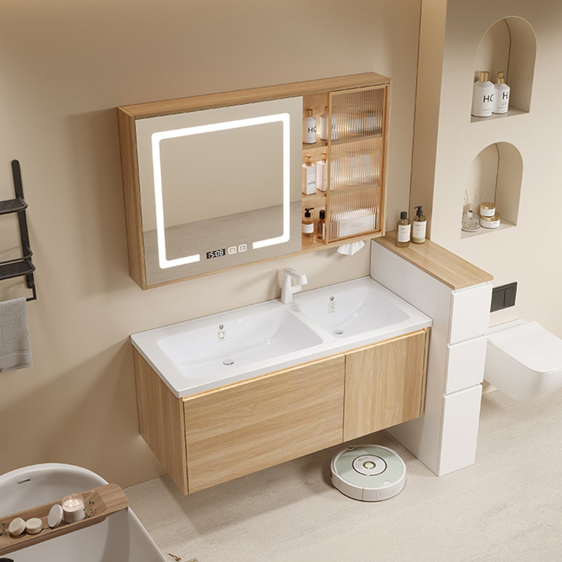 Log style modern simple bathroom cabinet