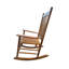 Chaise berçante de balcon pour adultes en bois franc - Matériau bois franc massif Assise large et confortable Accoudoir à dossier à lattes solide et stable Assemblage simple avec inclus