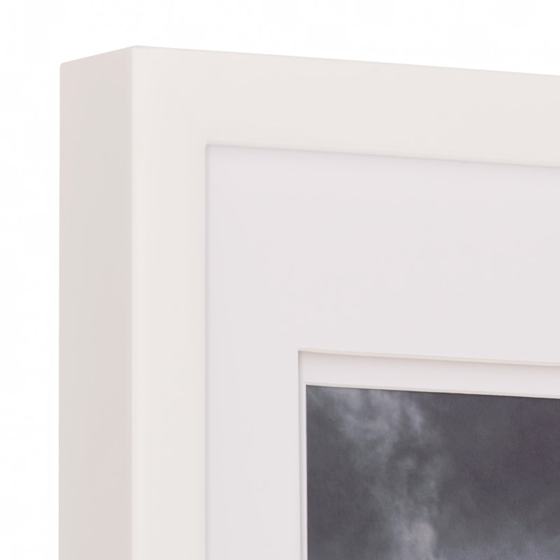 8x10 White Wood Picture Frame with Double Mat