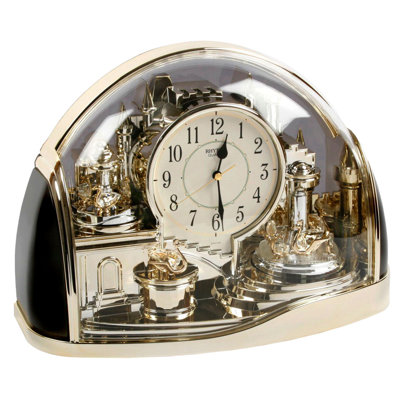 Kidder Analogue Quartz movement / Crystal Tabletop Clock in Gold