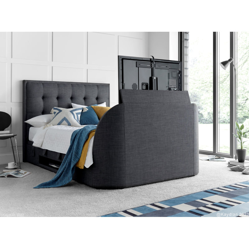 Leendert Upholstered Ottoman Storage Bed, Kingsize (5'), Grey
