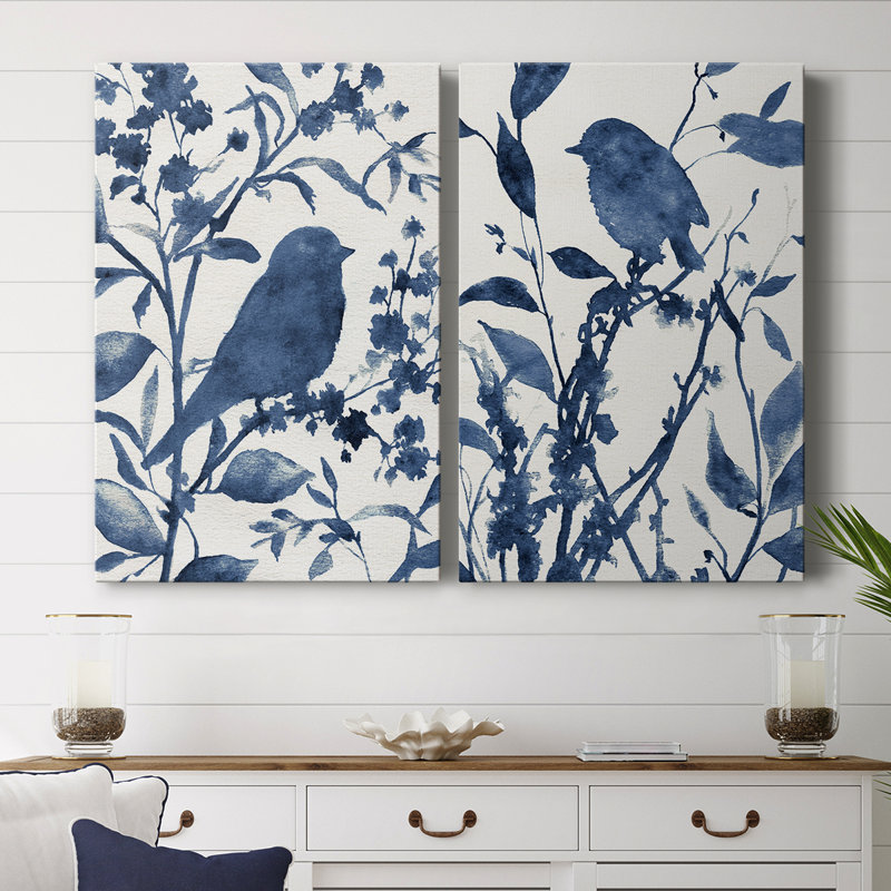 Toile tendue avec châssis Bluebird Silhouette I-Premium - prête à être accrochée, H 60 po x l 80 po