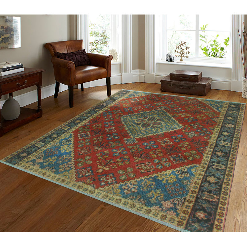 Tapis unique en laine 4 pi 2 po x 5 pi 1 po Nakishia 1980