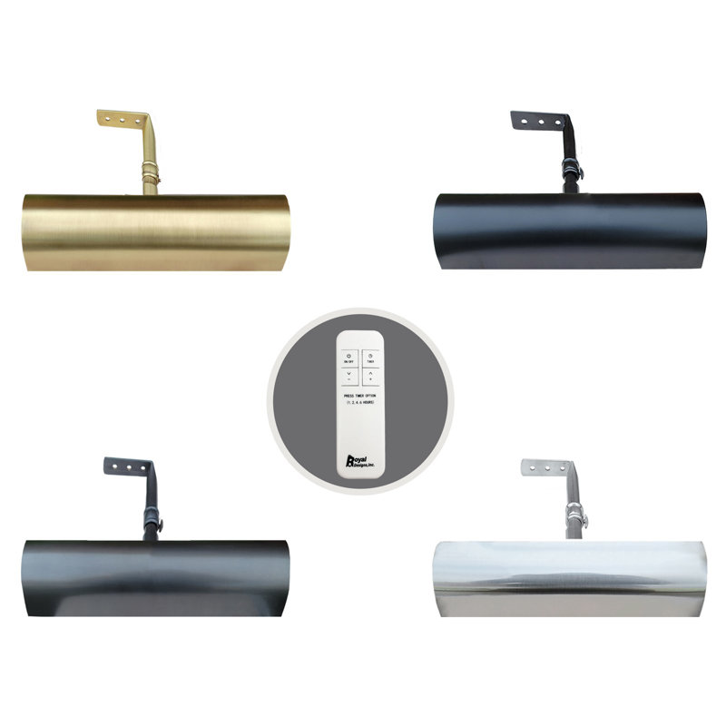 10.75'' Dimmable LED Wall Mounted Picture Light with Remote, Brushed Satin Brass