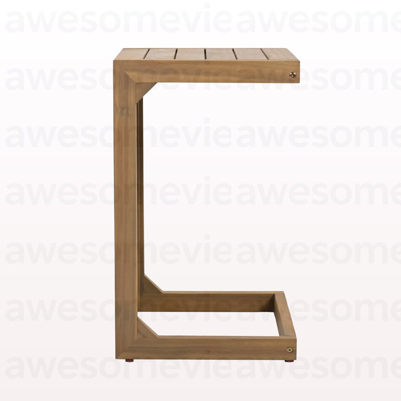 C-shape end table  Brown