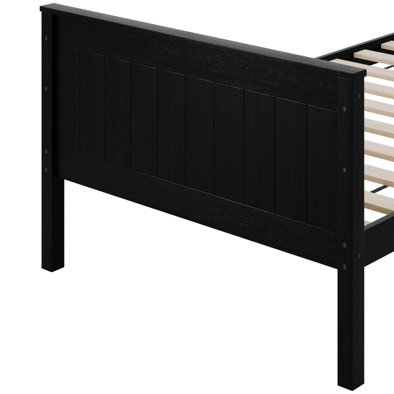 Lorain Twin Over Twin Solid Wood Standard Bunk Bed, Black