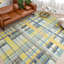 Tapis jaune / bleu NELE lavable à la machine Modern-82967211