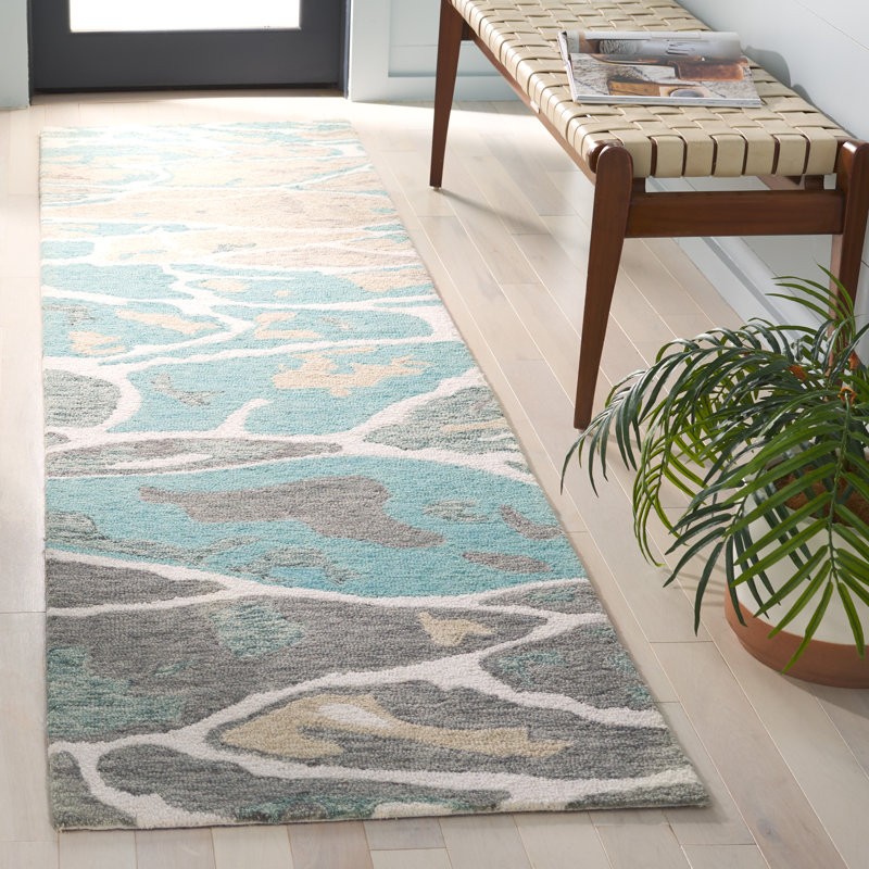 Tapis en coton / ivoire Waldeck, Tapis de couloir 2 pi 3 po x 9 pi