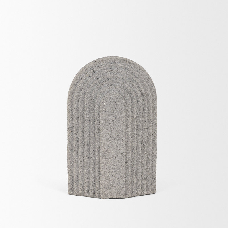 Objet décoratif en béton texturé en résine, Gris, H 8 po x l 2,37 po x P 5,25 po
