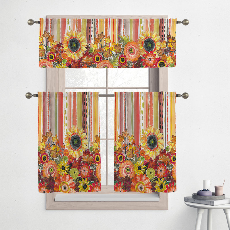 Harvest Snippets Tailored Kitchen Curtain