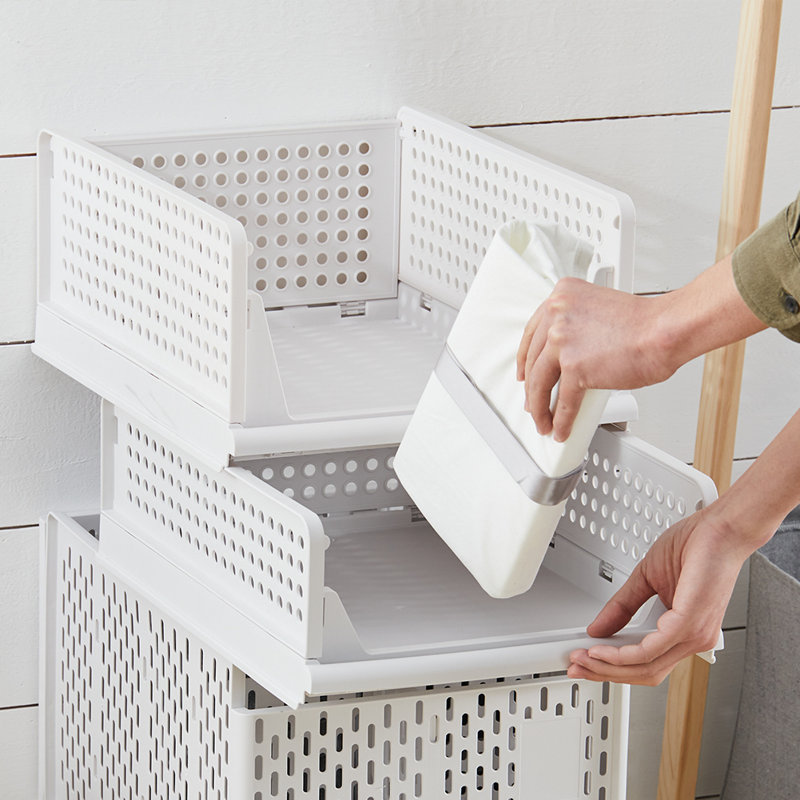 43cm Foldable and Stackable Drawer Storage Basket, 14cm H x x 43cm W x 33.5cm D