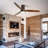 52 Inch Indoor Flush Mount Ceiling Fan With LED Light And Remote Control
