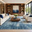 High-Quality Hand-Knotted Silver And Blue Area Rug-1272716689